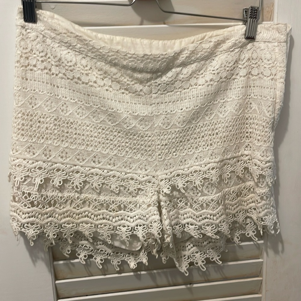 White Crochet Shorts